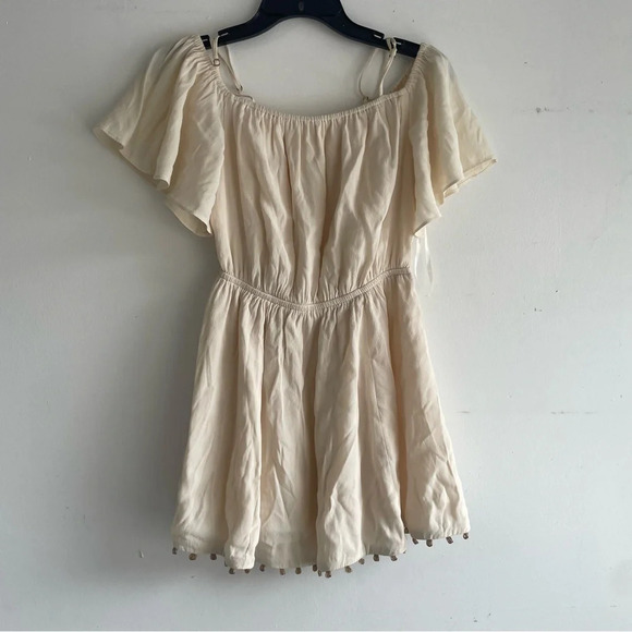 Tularosa Cold Shoulder cream flutter sleeves Mini dress 33079. - Picture 2 of 5